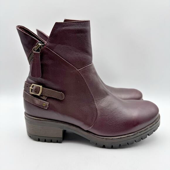 Bueno Womens Fallon Bootie EU 36 US 5.5-6 Merlot Dark Red Leather NIB - Picture 4 of 13